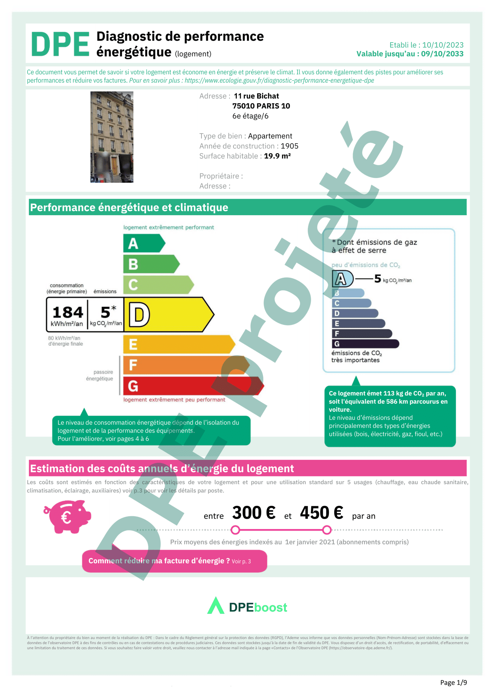 Exemple DPE Projeté officiel